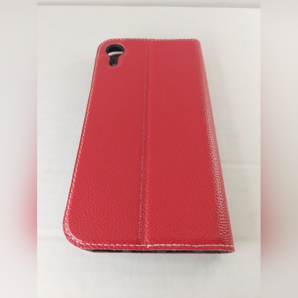 Copmob Orange IPXR iPhone XR Fold Multi-Material Genuine Leather Flip Case - Picture 8 of 11